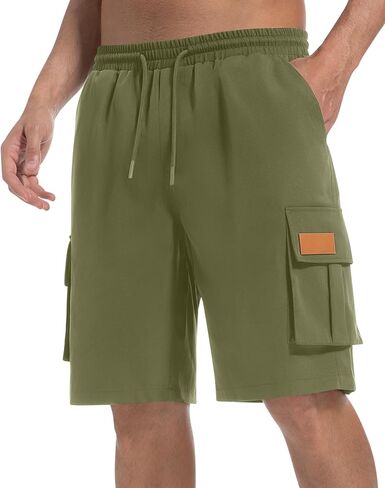 Mens Cargo Shorts Lightweight Stretch Hiking Shorts Casual Shorts Elastic Waistband 5 Pockets Work Shorts in Kuwait