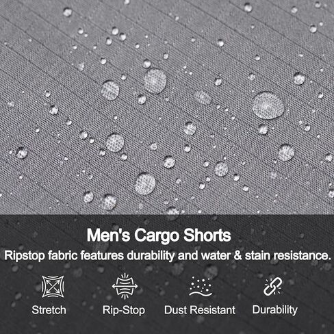 Men's Stretch Cargo Shorts Lightweight Water Resistant Hiking Shorts Tactical Work Shorts with Multi Pockets in Kuwait