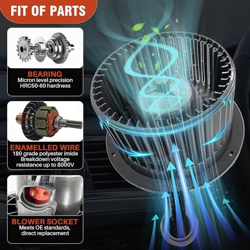 محرك منفاخ سخان التيار المتردد مع مروحة ملائمة لـ Acura ILX 2013-2015 ، Acura RDX 2013-2014 ، Honda Civic 2012-2013 ، استبدال OE# 700257 ، 79310TR0A01 ، 800303030505 in Kuwait