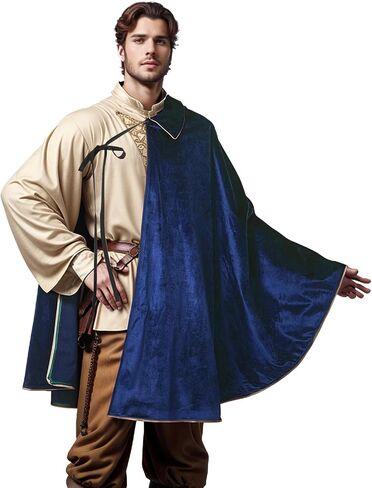Medieval Shoulder Cape Renaissance Costume cloak Viking Shoulder Cape Lace Up Cape for Halloween Costume in Saudi Arabia