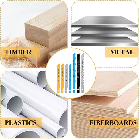 14 PCS U-Shank Jig Saw Blade Set, Jigsaw Blades Fit Vast Majority U Shank Jigsaws, Jigsaw Blades Set for Wood, Plastic and Metal Cutting, 6T 8T 10T 14T 18T 24T 32T in Saudi Arabia