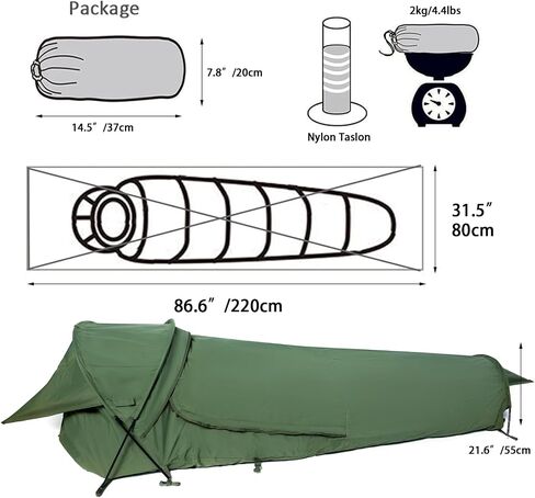 MT Military Hideaway Bivy Cover Stealth Compact Single-pole Hooped Tent for Modular Sleeping bags with Mosquito Bug Net Mesh,Waterproof Breathable outer shell, Minimalist Shelter in Saudi Arabia