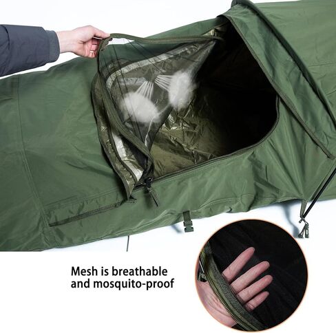 MT Military Hideaway Bivy Cover Stealth Compact Single-pole Hooped Tent for Modular Sleeping bags with Mosquito Bug Net Mesh,Waterproof Breathable outer shell, Minimalist Shelter in Saudi Arabia