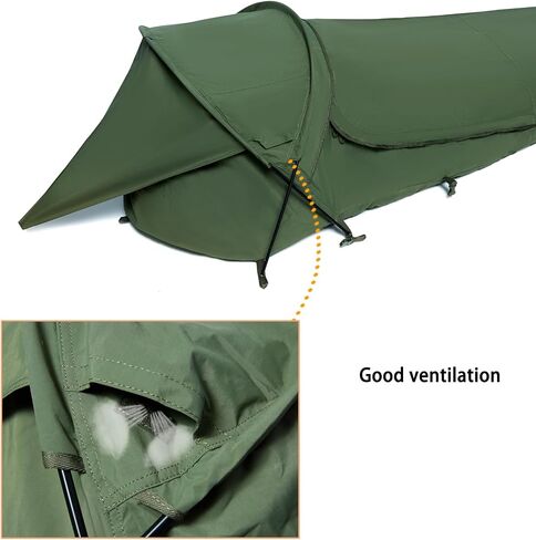 MT Military Hideaway Bivy Cover Stealth Compact Single-pole Hooped Tent for Modular Sleeping bags with Mosquito Bug Net Mesh,Waterproof Breathable outer shell, Minimalist Shelter in Saudi Arabia