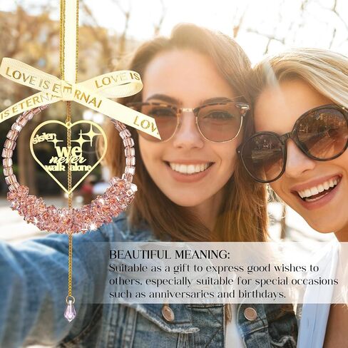 H&D HYALINE & DORA Personalized Friendship Gift Crystal Hanging Ornament, Best Friend Crystal Window Hanging Garland Ornament Bestie Gifts I Wish You Lived Next Door Housewarming Ornament in Saudi Arabia