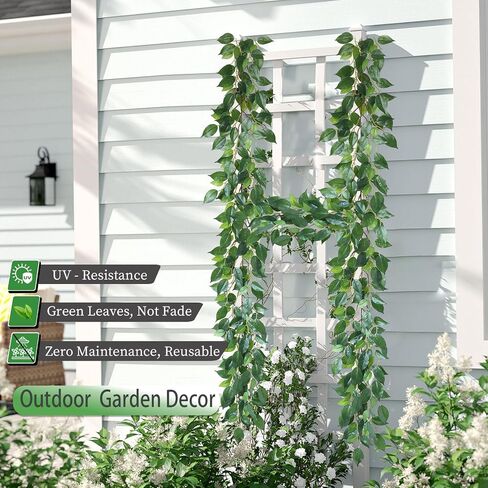 5 Pack 395" Artificial Vines Ivy Garland Fake Vine Realistic Silk Green Leaves Faux Hanging Plants Greenery Decoration for Outdoors Wedding Arch Party Indoor Mantle Bedroom Home Decor in Saudi Arabia