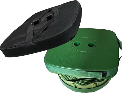 Portable Foldable Stool Bundle Set - Large Square Collapsible Stool + Thick Seat Cushion - Great Value Pack for Camping Travel Picnic Gardening in Saudi Arabia