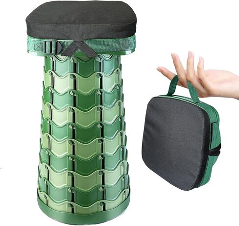 Portable Foldable Stool Bundle Set - Large Square Collapsible Stool + Thick Seat Cushion - Great Value Pack for Camping Travel Picnic Gardening in Saudi Arabia