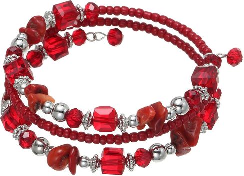 Crystal Stackable Bracelets for women Elegant Multi Color Chips Bohemian Beaded Coil Bangle Bracelets for Gifts in Saudi Arabia