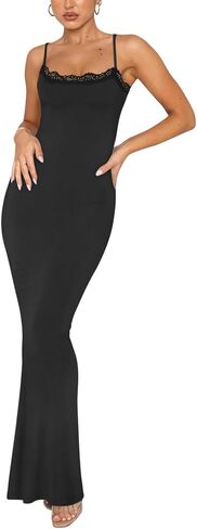 Reoria Women's Summer Lace Lounge Long Dress Sexy Disgant Alegant Backbless Bodycon Maxi Dresses in Kuwait