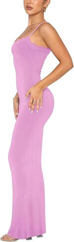 Reoria Women's Summer Lace Lounge Long Dress Sexy Disgant Alegant Backbless Bodycon Maxi Dresses in Kuwait