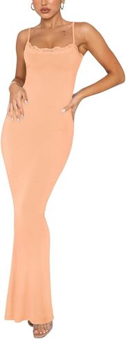 Reoria Women's Summer Lace Lounge Long Dress Sexy Disgant Alegant Backbless Bodycon Maxi Dresses in Kuwait