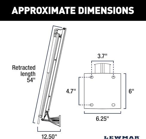 Lewmar Axis Shallow Water Anchor for use in up to 7' of Water, 12V Electrically Powered, Remote Controlled Deployment, Four Bar Articulating Arm, for Powerboats up to 26', Black - 22108805 in Saudi Arabia