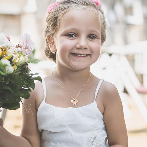 Flower Girl Proposal Gifts, Personalized Initial A-Z Letter Daisy Flowers Necklace Wedding Bridal Party Favors for Flower Girl in Saudi Arabia