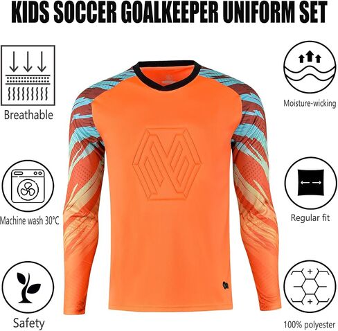Soccer Goalie Jersey and Shorts Set for Boys,Long Sleeve Goalie Uniform Kit for Kids and Youth in Saudi Arabia