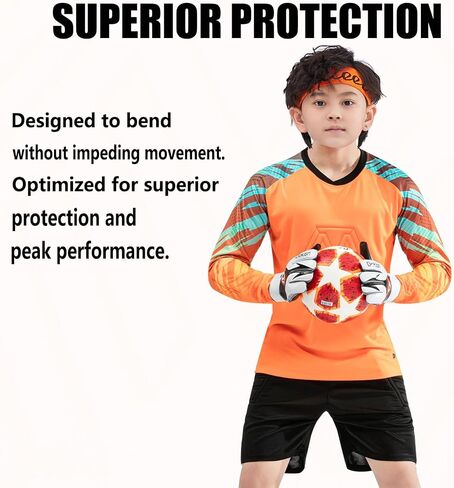 Soccer Goalie Jersey and Shorts Set for Boys,Long Sleeve Goalie Uniform Kit for Kids and Youth in Saudi Arabia