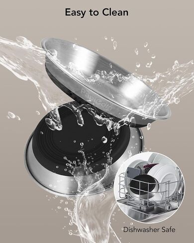 Basic Cat Bowls, Dog Food Bowls, 2Pcs Food Grade 304 Stainless Steel Cat Dishes, Wide and Shallow Design Reducing Whisker Fatigue, Non-Slip Silicone Bottom, Heavy Duty, Metal Plates for Cat and Puppy in Saudi Arabia
