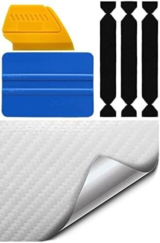 VViViD White Carbon Fiber Automotive Vinyl Wrap Film w/ 3M Toolkit (1ft x 5ft) in Saudi Arabia