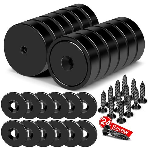 MIKEDE Super Strong Neodymium Bar Magnets, 70lbs Heavy Duty Rectangular Pot Magnets with Countersunk Hole for Wall Mounting, Earth Magnets with Screws for Home, Garage, Workplace- 60x13.5x5mm, 4 Pack in Kuwait