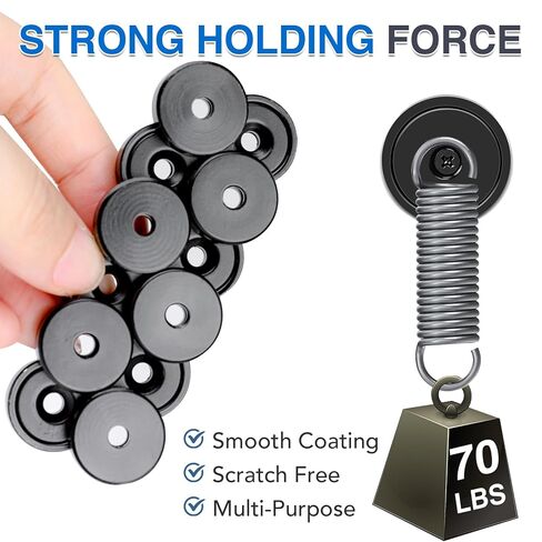 MIKEDE Super Strong Neodymium Bar Magnets, 70lbs Heavy Duty Rectangular Pot Magnets with Countersunk Hole for Wall Mounting, Earth Magnets with Screws for Home, Garage, Workplace- 60x13.5x5mm, 4 Pack in Kuwait