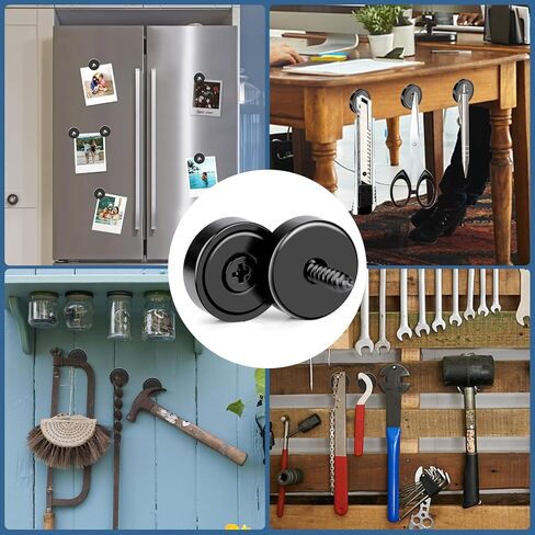 MIKEDE Super Strong Neodymium Bar Magnets, 70lbs Heavy Duty Rectangular Pot Magnets with Countersunk Hole for Wall Mounting, Earth Magnets with Screws for Home, Garage, Workplace- 60x13.5x5mm, 4 Pack in Kuwait