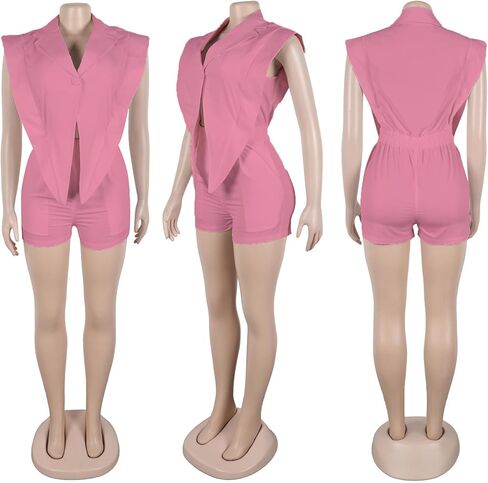 Women Summer Sleeveless Rompers Casual V Neck Wide Leg Short Jumpsuit Irregular Hem One Piece Outfits in Saudi Arabia