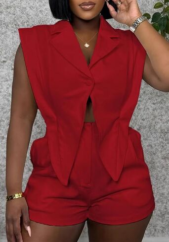 Women Summer Sleeveless Rompers Casual V Neck Wide Leg Short Jumpsuit Irregular Hem One Piece Outfits in Saudi Arabia