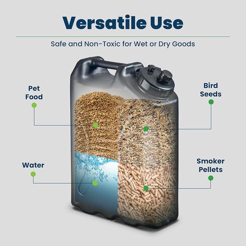 حاوية مياه بلاستيكية من سيبتر سعة 5 جالون عالية التحمل على الطراز العسكري HDPE للتخييم والطرق الوعرة والقوارب وتخزين المياه في حالات الطوارئ، (4 عبوات)، أسود in Kuwait