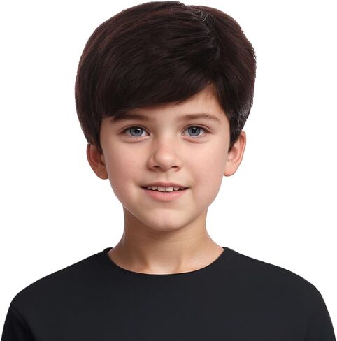Boys Brown Wig Kids Short Brown Wigs Nature Layered Hair Wig Daily Party Halloween Costume Wigs for Children in Saudi Arabia