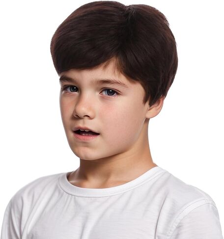 Boys Brown Wig Kids Short Brown Wigs Nature Layered Hair Wig Daily Party Halloween Costume Wigs for Children in Saudi Arabia