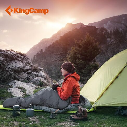 KingCamp 87 x 59 Inch 2 Person 20 Degree Lightweight Waterproof Couple Family Sleeping Bag with 2 Pillows for Camping, Hiking, & Backpacking in Saudi Arabia
