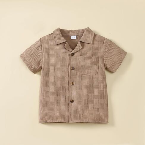 Little Boy Summer Clothes Short Sleeve Button Down Shirts + Shorts Beach Vacation Outfits in Saudi Arabia