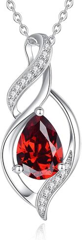 FANCIME Birthstone Necklace for Women Teardrop Necklace S925 Sterling Silver Infinity Love Birthday Gifts for Mom Women Girls, 16"+2" Inches in Saudi Arabia