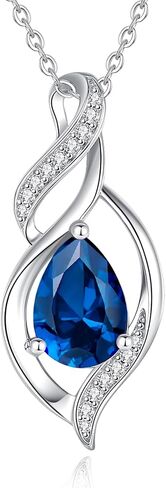 FANCIME Birthstone Necklace for Women Teardrop Necklace S925 Sterling Silver Infinity Love Birthday Gifts for Mom Women Girls, 16"+2" Inches in Saudi Arabia
