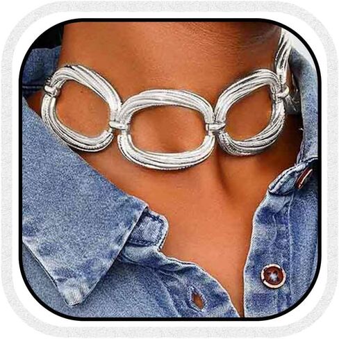 CLOACE Chunky Choker Necklace Gold Thick Necklaces Punk Cuban Chain Jewelry Accessories for Women in Saudi Arabia