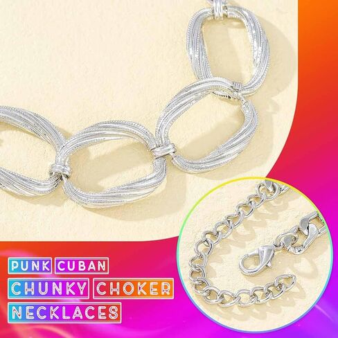 CLOACE Chunky Choker Necklace Gold Thick Necklaces Punk Cuban Chain Jewelry Accessories for Women in Saudi Arabia