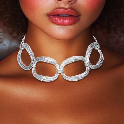 CLOACE Chunky Choker Necklace Gold Thick Necklaces Punk Cuban Chain Jewelry Accessories for Women in Saudi Arabia