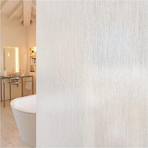 فيلم Viseako Window Film No Glue Frosted Glass Window Film for Home Office Static Static Anti-UV Window Window Window Window Winding for Bathroom (Silver Silk ، 17.5 "× 78.7")