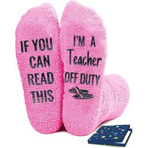 Teacher Socks for Women, Teacher Appreciation Gifts, End of Year Teacher Gifts （Pink）