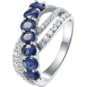 1.7 CT أصلي الأحجار الكريمة الخاتم Crossover | اختيار الياقوت أو الياقوت أو الزمرد | 925 الفضة الاسترليني | حلقات الالتفافية للنساء | المجوهرات المولد للنساء | مجوهرات الأحجار الكريمة المخفية | حجم 5-10