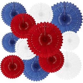 20 Pcs Navy Blue Hanging Paper Fan, Hanging Honeycomb Round Paper Fans for Weddings, Birthdays, Easter, Baby Showers, Classroom, Events Ceiling Party Supplies Decorations