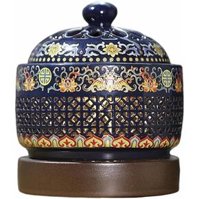 Electric Resin Burner with Timing,Ceramic Electric Incense Burner,Bakhoor Burner Censer 110 V for Home Porch,Patio,Garden,Office,Yoga, Living Room, Meditation Room (Enamel)