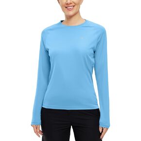 Bgowatu Women's Long Sleeve Upf 50+ قمصان صن