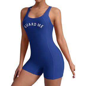 GUARD ME Womens Guard Athletic One Piece Boyleg Swimsuit Competitive Pro Swimwear