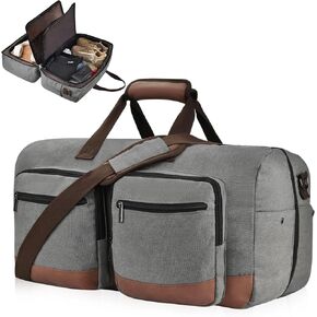 حقيبة Duffle for Travel ، Canvas Travel Duffel Facs مع تصميم متمتلئ ، وقمش كبير في سفر في نهاية الأسبوع.