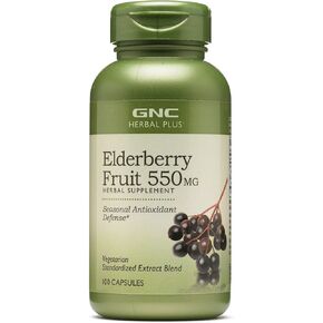 GNC Herbal Plus Elderberry Fruit 550mg ، ملحق نباتي ، 100 حصص