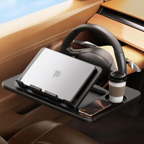 Car Steering Wheel Tray Table, Height Adjustable Car Laptop Mount Stand Steering Wheel Desk| Car Food Eating Tray for Driver, Car Travel Essentials Accessories for Long Road Trips/Remote Work