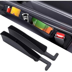 2PCS CAR SET SET GAP STORAGE BOX ، ملاءمة عالمية للسيارات والشاحنات وسيارات الدفع الرباعي - تمنع العناصر من السقوط ، وتنظيم الهواتف ، والمفاتيح ، والعملات المعدنية ، والأسود