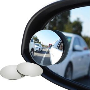 مرآة البقعة العمياء ، 2 "جولة HD Glass Lear Lear View المرايا الإكسسوارات الخارجية مع عصا قابلة للتعديل زاوية واسعة لسيارات الدفع الرباعي والشاحنات ، حزمة 2