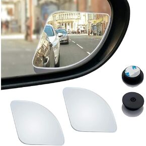 2 Pack Fan-Shaped Blind Spot Mirror, HD Convex Glass Adjustable Rear View Mirror Accessories, Car Side Mirror for Blind Spot Enhanced Visibility, Universal for Most Cars, Trucks (Transparent)